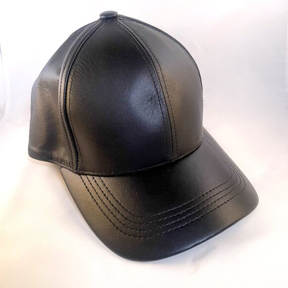 Adjustable Baseball Hat USA Made + Embossed Emstate Winner Caps Genuine Leather - Picture 3 of 16